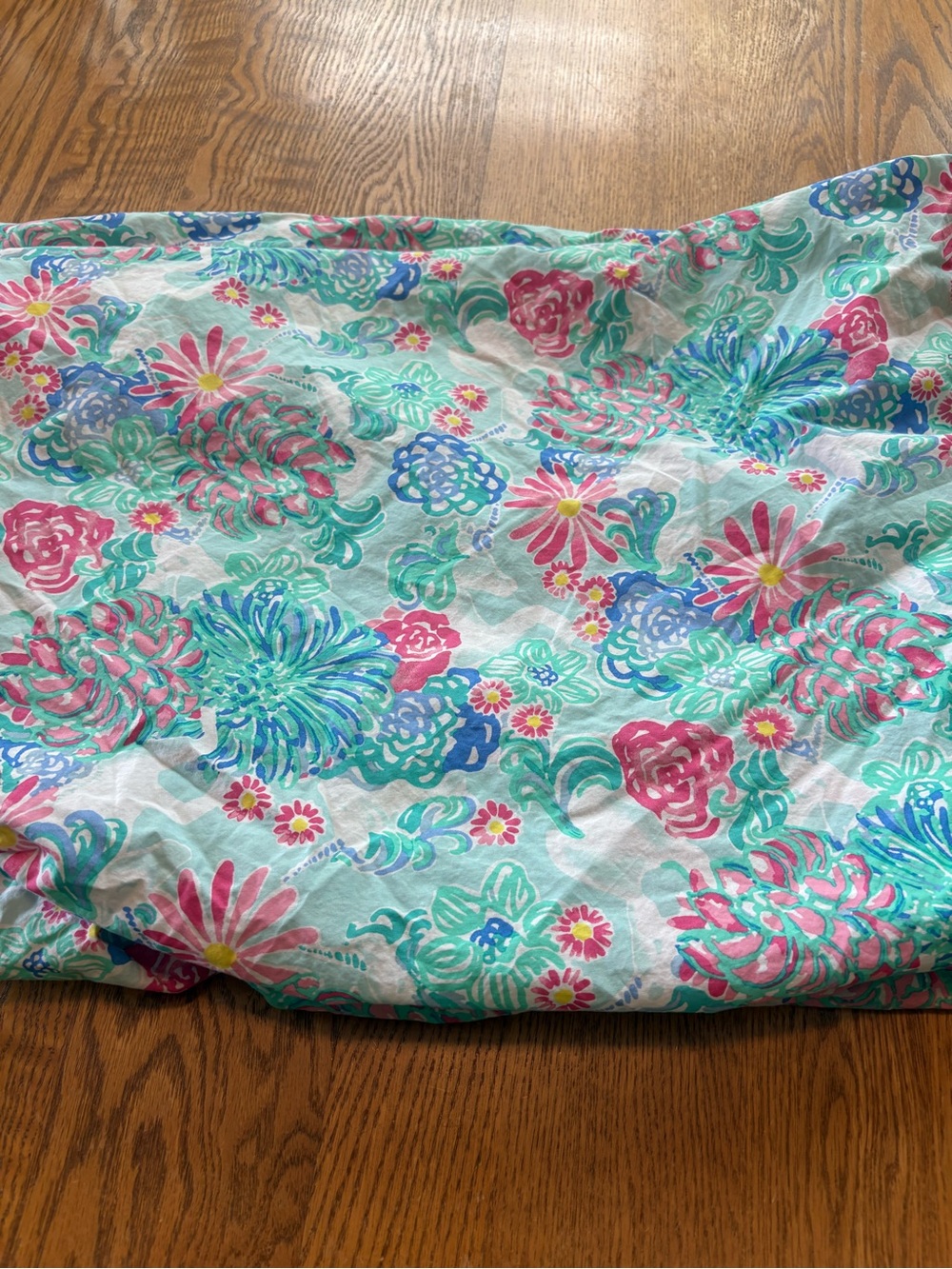 Lilly Pulitzer x Pottery Barn Kids Unicorns in Bloom Crib Sheet EUC Blue Pink